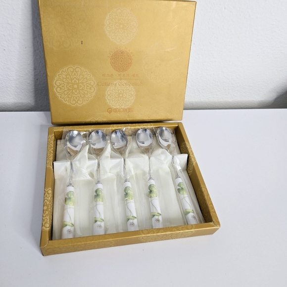 Golden Bell premium Coffee mug Tea porcelain Spoons New - Picture 3 of 5